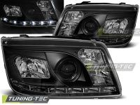 Přední světla Volkswagen Bora, 1998-2005, LED Daylight, černé black 1 Přední světla Volkswagen Bora, 1998-2005, LED Daylight, černé black 1