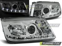 Přední světla Volkswagen Bora, 1998-2005, LED Daylight, chrom 1 Přední světla Volkswagen Bora, 1998-2005, LED Daylight, chrom 1