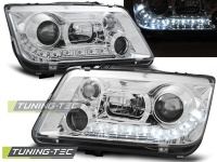 Přední světla Volkswagen Bora, 1998-2005, LED Daylight, chrom 2 Přední světla Volkswagen Bora, 1998-2005, LED Daylight, chrom 2